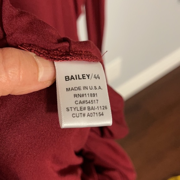 Bailey 44 burgundy ruched dress - Picture 7 of 9